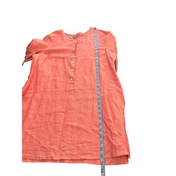 J. Jill Red Lightweight Basic Lagenlook Coastal Grandma Linen Blouse Size Large - Picture 13 of 13